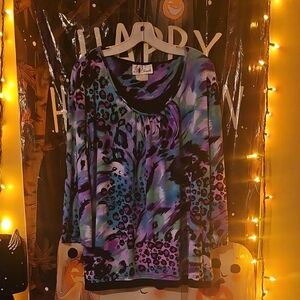 Vintage N Touch Multicolor Animal Print Women's Blouse